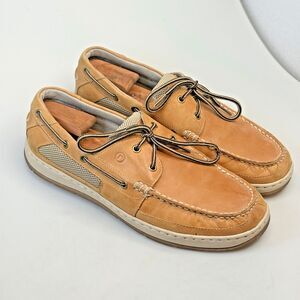Rockport Boat Deck Shoes Tan Leather Men's Size 11 Two Eye Loafer k51053 EUC